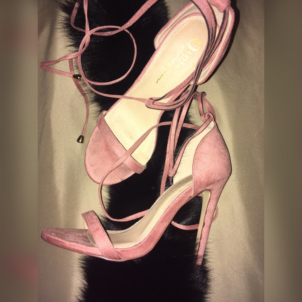 Open toed wrap around Pink heel
